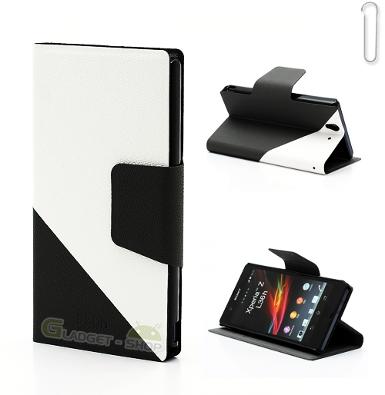 เคส Xperia Z (Two Tone Folio) ขาว-ดำ